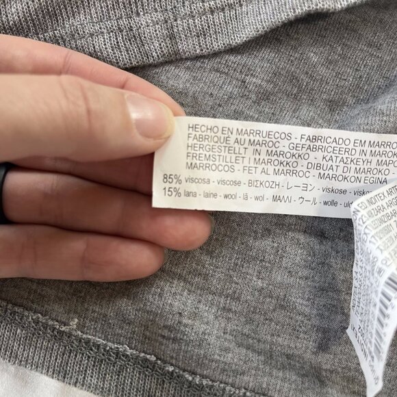 Zara Dark Gray Mockneck Cropped Wool Blend Sleeveless Tee | Size S - Picture 4 of 5